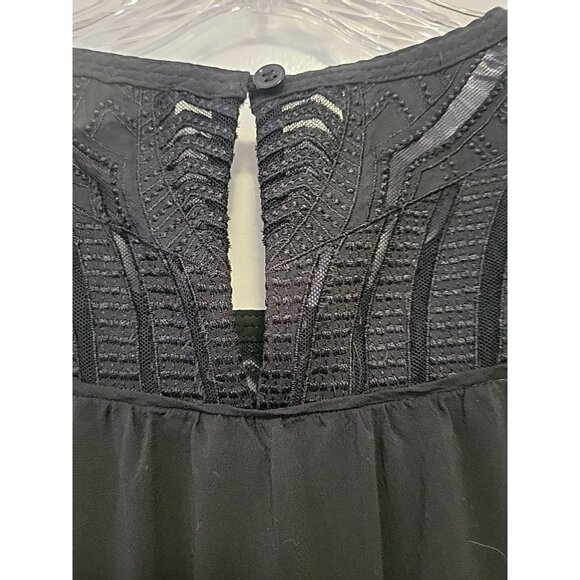 Sundance Lace Crochet Sleeveless Blouse Black Large Boho - Picture 7 of 8